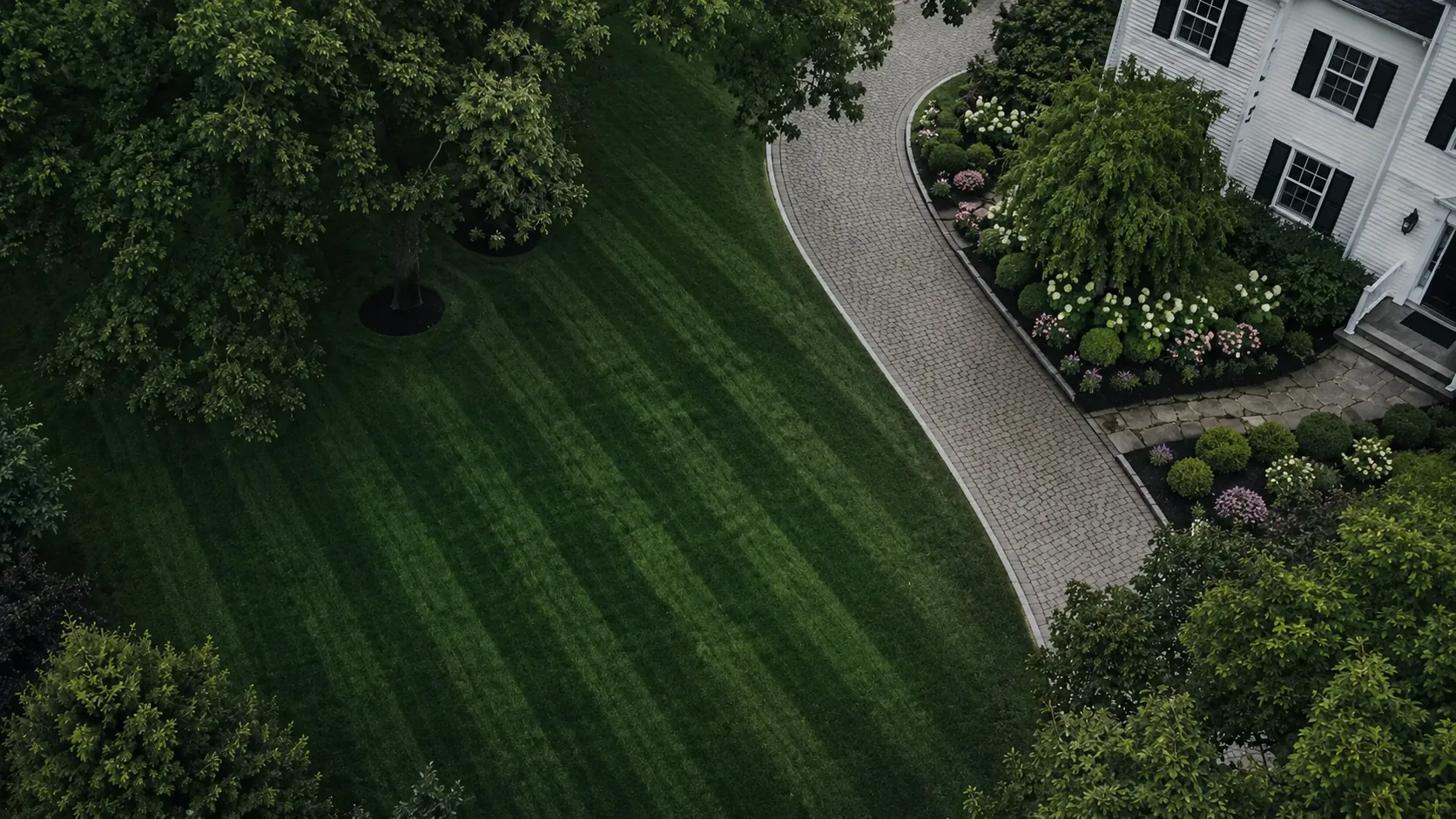 Lawn care services Bernardsville NJ aerial view